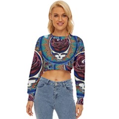 Grateful Dead Skull Rose Lightweight Long Sleeve Sweatshirt by Semog4