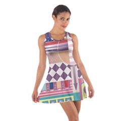 Abstract Shape Color Gradient Cotton Racerback Dress by Semog4
