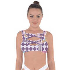 Abstract Shape Color Gradient Bandaged Up Bikini Top by Semog4