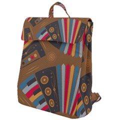 Pattern Accordion Flap Top Backpack