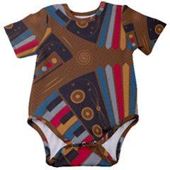 Pattern Accordion Baby Short Sleeve Bodysuit