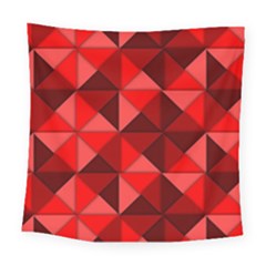 Red Diamond Shapes Pattern Square Tapestry (large)