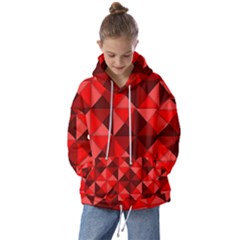 Red Diamond Shapes Pattern Kids  Oversized Hoodie by Semog4