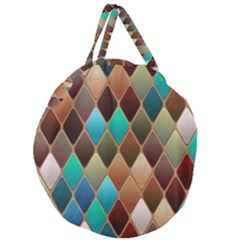 Diamond Shapes Pattern Giant Round Zipper Tote by Semog4