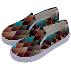 Diamond Shapes Pattern Kids  Canvas Slip Ons by Semog4