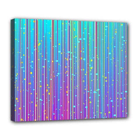 Blue Magenta Speckles Line Deluxe Canvas 24  X 20  (stretched) by Semog4