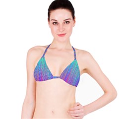 Blue Magenta Speckles Line Bikini Top by Semog4