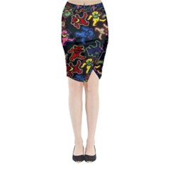 Grateful Dead Pattern Midi Wrap Pencil Skirt by Semog4