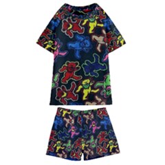 Grateful Dead Pattern Kids  Swim Tee And Shorts Set by Semog4