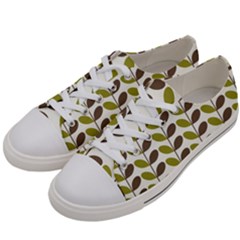 Leaf Plant Pattern Seamless Men s Low Top Canvas Sneakers by Semog4