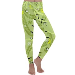 Seamless Pattern Green Garden Kids  Lightweight Velour Classic Yoga Leggings by Semog4