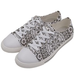 Vector Mandala Drawing Decoration Women s Low Top Canvas Sneakers