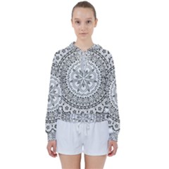 Vector Mandala Drawing Decoration Women s Tie Up Sweat