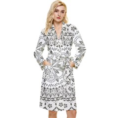 Vector Mandala Drawing Decoration Long Sleeve Velvet Robe