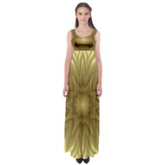 Background Pattern Golden Yellow Empire Waist Maxi Dress