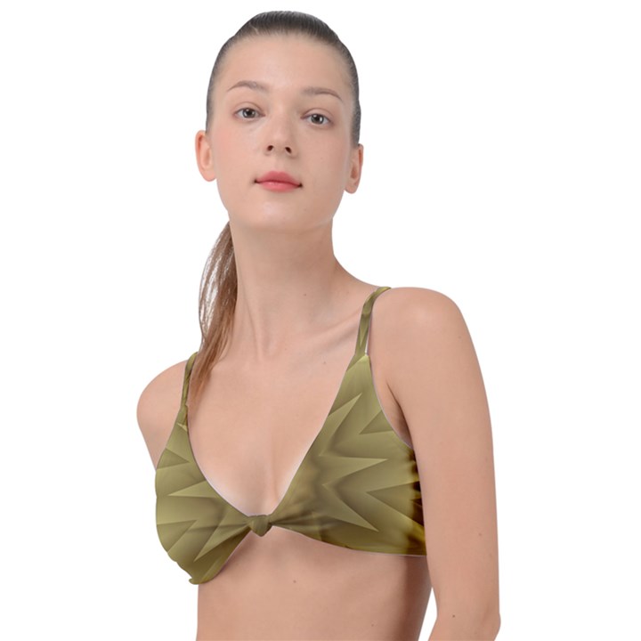 Background Pattern Golden Yellow Knot Up Bikini Top