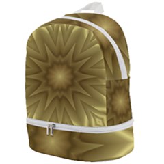Background Pattern Golden Yellow Zip Bottom Backpack