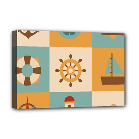 Nautical Elements Collection Deluxe Canvas 18  X 12  (stretched)