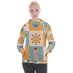 Nautical Elements Collection Women s Hooded Pullover