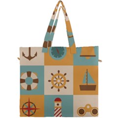 Nautical Elements Collection Canvas Travel Bag