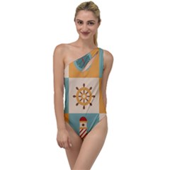 Nautical Elements Collection To One Side Swimsuit