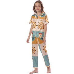 Nautical Elements Collection Kids  Satin Short Sleeve Pajamas Set