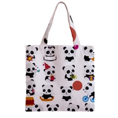 Playing Pandas Cartoons Zipper Grocery Tote Bag by Semog4