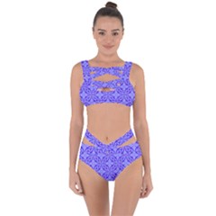 Decor Pattern Blue Curved Line Bandaged Up Bikini Set  by Semog4