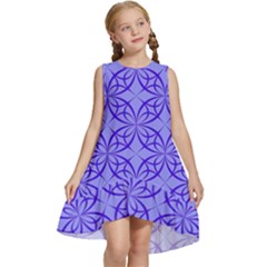 Decor Pattern Blue Curved Line Kids  Frill Swing Dress by Semog4