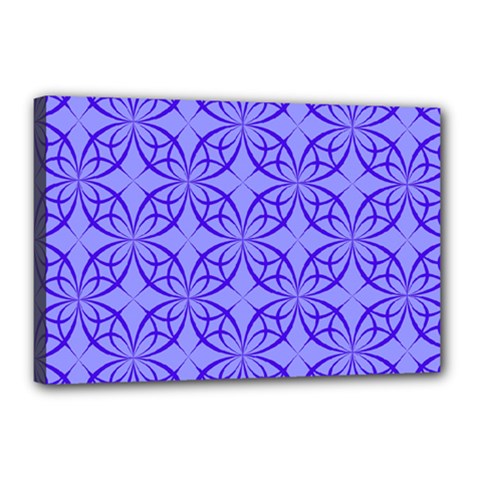 Decor Pattern Blue Curved Line Canvas 18  X 12  (stretched) by Semog4