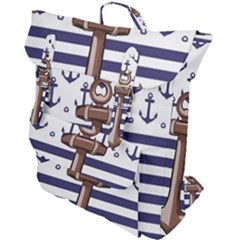 Anchor Background Design Buckle Up Backpack by Semog4