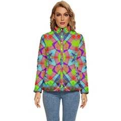 Farbenpracht Kaleidoscope Pattern Women s Puffer Bubble Jacket Coat by Semog4