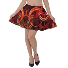 Background Fractal Abstract Velvet Skater Skirt by Semog4