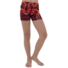 Background Fractal Abstract Kids  Lightweight Velour Yoga Shorts by Semog4