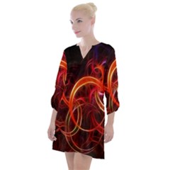 Background Fractal Abstract Open Neck Shift Dress by Semog4