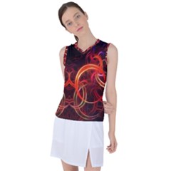 Background Fractal Abstract Women s Sleeveless Sports Top