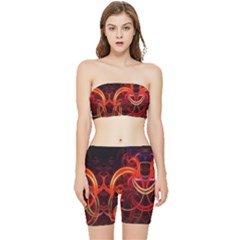 Background Fractal Abstract Stretch Shorts And Tube Top Set by Semog4