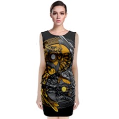 Yin Yang Owl Doodle Ornament Illustration Classic Sleeveless Midi Dress by Semog4