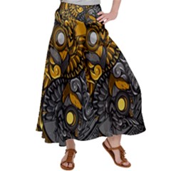 Yin Yang Owl Doodle Ornament Illustration Women s Satin Palazzo Pants by Semog4