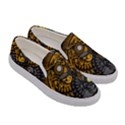 Yin Yang Owl Doodle Ornament Illustration Women s Canvas Slip Ons View3