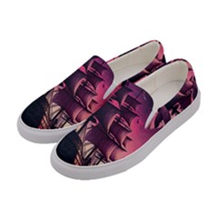 Ship Pirate Adventure Landscape Ocean Sun Heaven Women s Canvas Slip Ons by Semog4