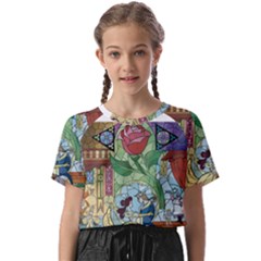 Stained Glass Rose Flower Kids  Basic Tee by Salman4z