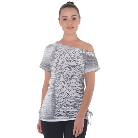 Joy Division Unknown Pleasures Post Punk Off Shoulder Tie-up Tee by Salman4z