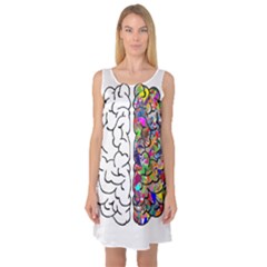 Brain Mind Aianatomy Sleeveless Satin Nightdress by Salman4z