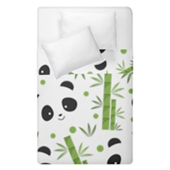 Giant Panda Bear Green Bamboo Duvet Cover Double Side (single Size) by Salman4z