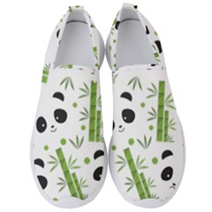 Giant Panda Bear Green Bamboo Men s Slip On Sneakers by Salman4z