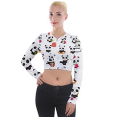 Giant Panda Bear Cuteness Long Sleeve Cropped Velvet Jacket by Salman4z