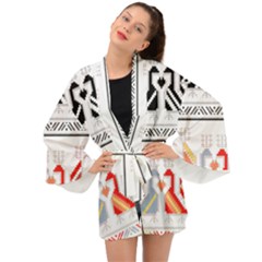 Bulgarian Folk Art Folk Art Long Sleeve Kimono by Salman4z