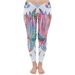 Lotus Feathers Boho Watercolor Classic Winter Leggings by Salman4z