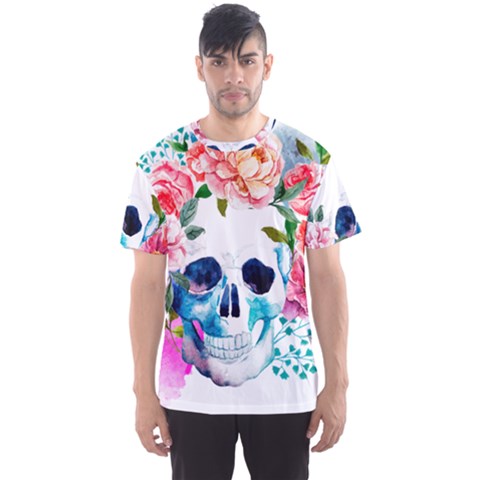 Day Of The Dead Skull Art Men s Sport Mesh Tee by Salman4z